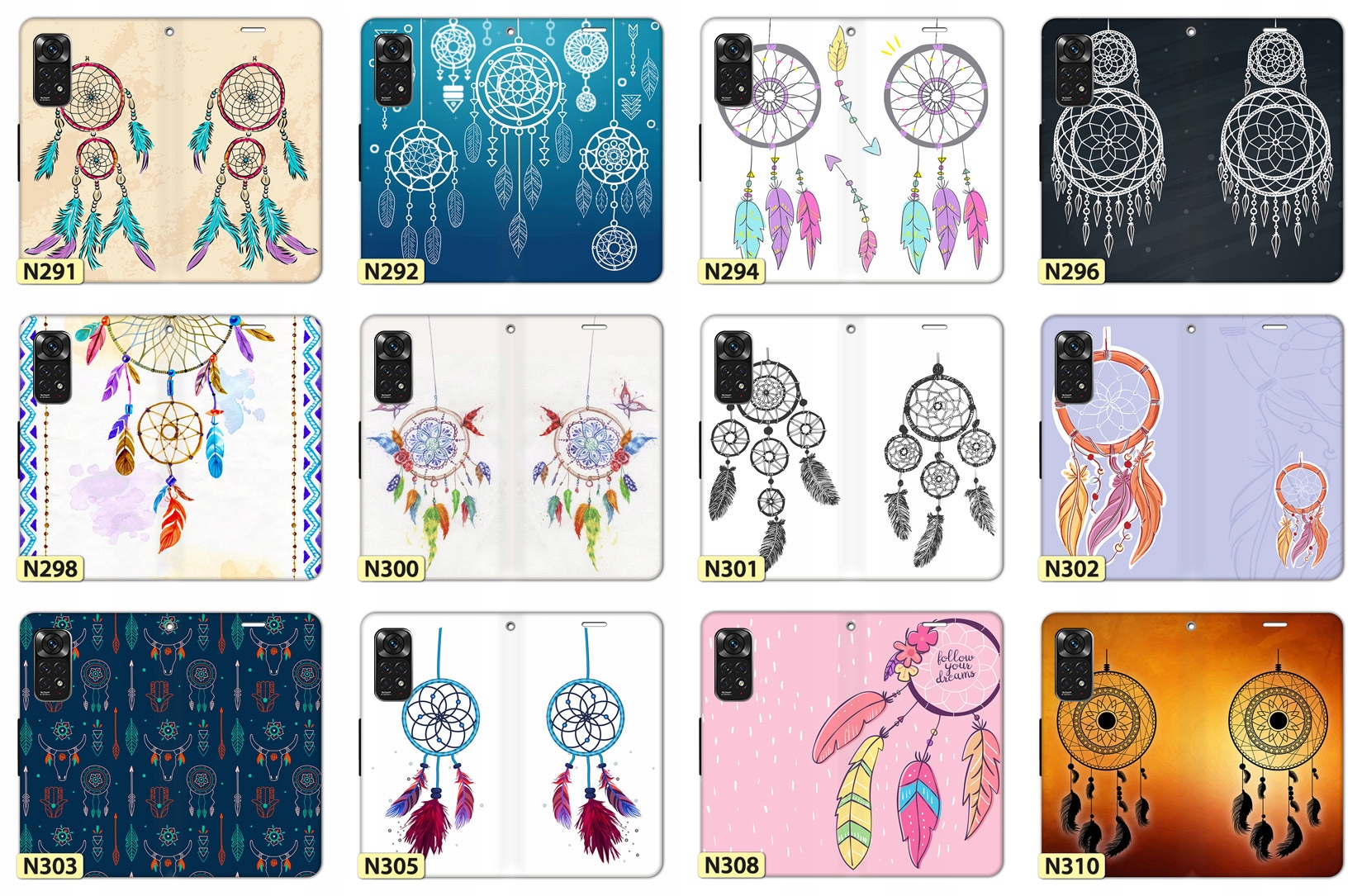 Etui Portfel FOTO Case OBUDOWA SZKŁO 9H do Xiaomi Redmi Note 11 /Note 11S Rozszerzenie podstawka