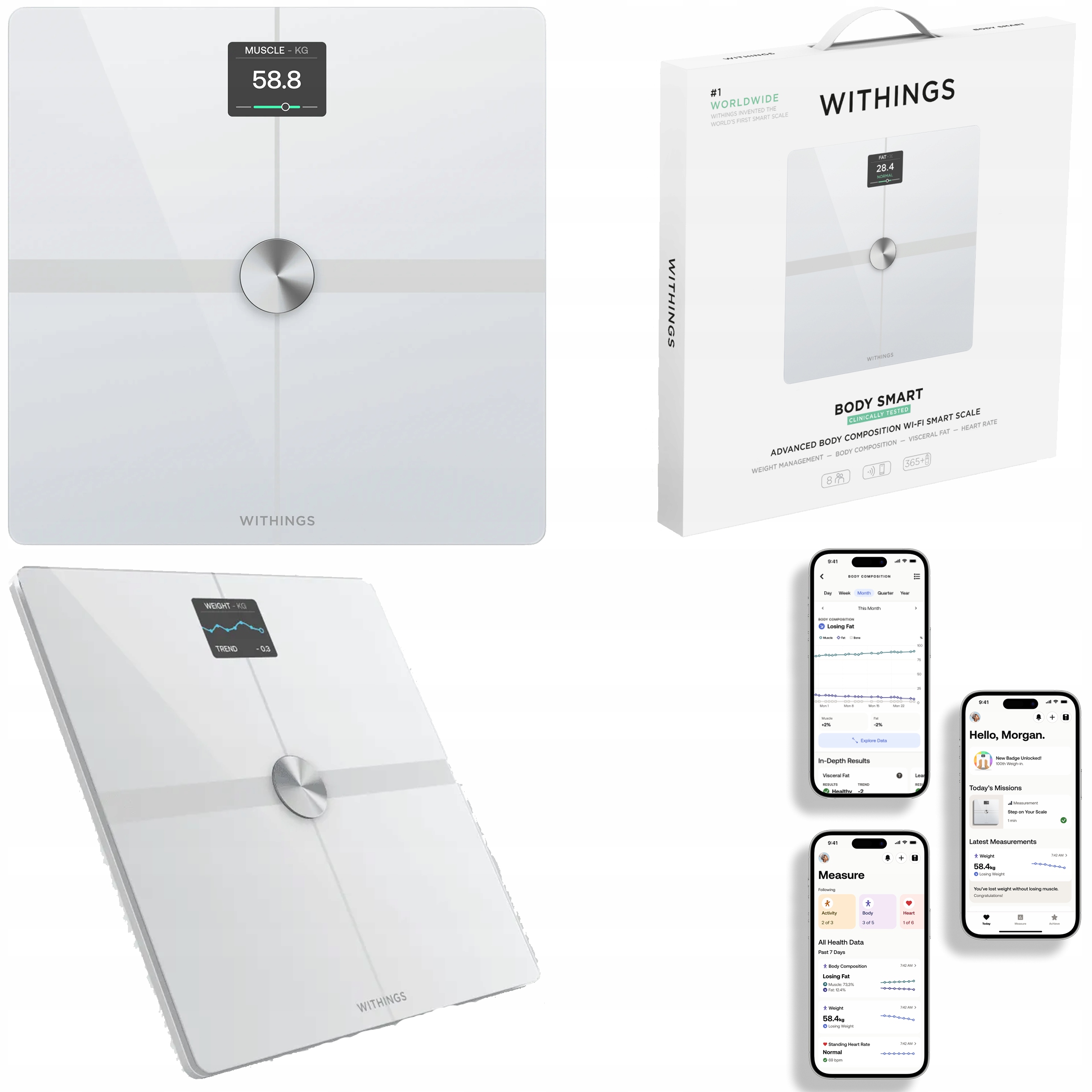 Withings Body Smart – Inteligentní váha s analýzou složení tělesné hmotnosti