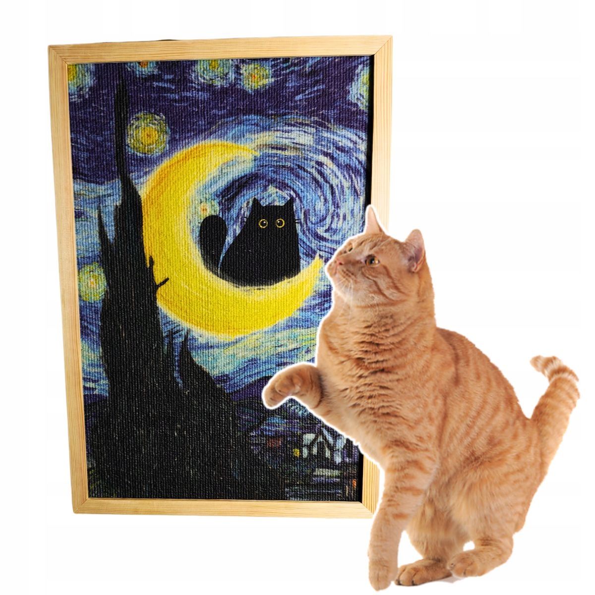 Levně Drapak Obraz Mruu&Pruu Škrabadlo na zeď Starry Night 60x40 cm