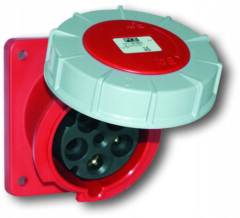 Zásuvka tabulová šikmá 125A 5P 400V 6h IP66/67 125A 400V 3P+Z+N 120x130mm