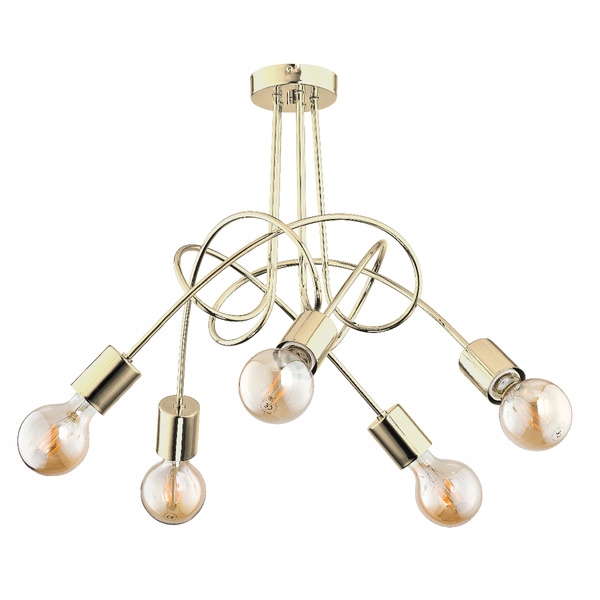 Originálna glamourová lampa Tango Zlatá s dlhými stuhami do kuchyne a kancelárie