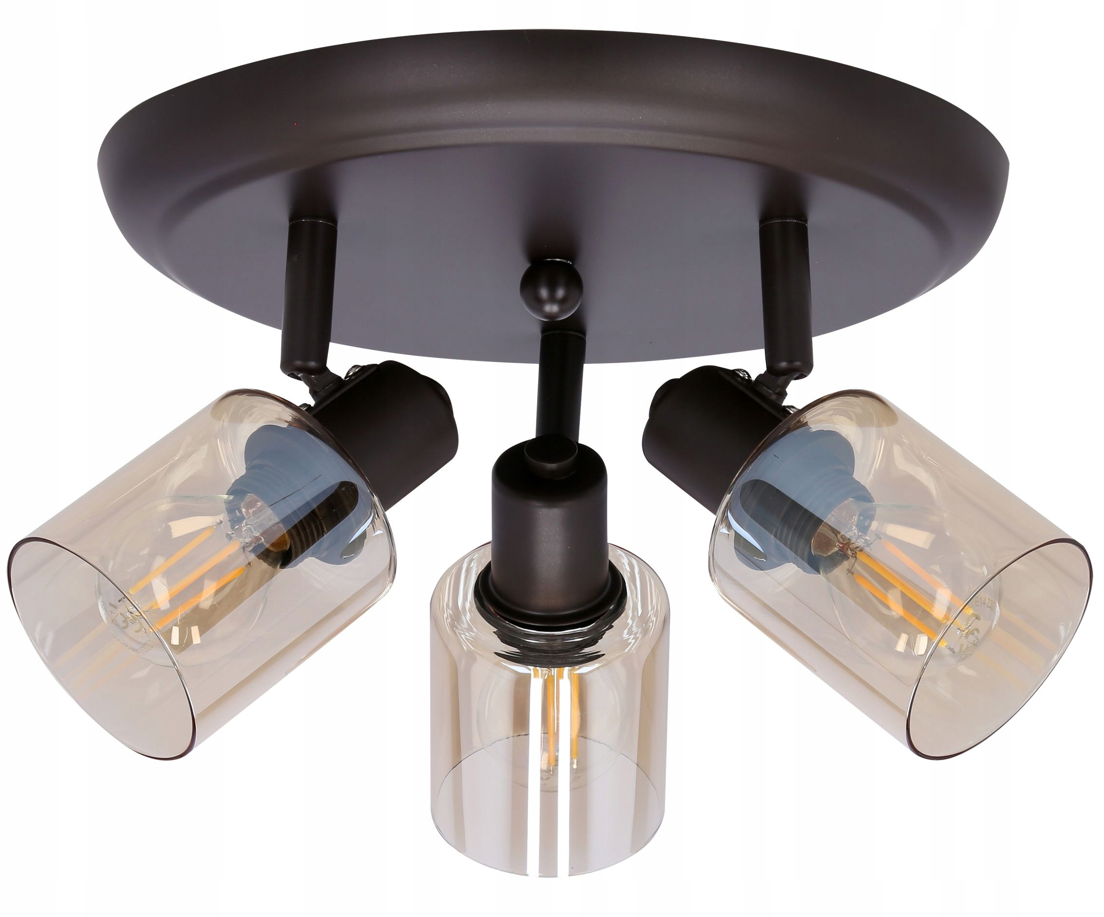 Stropná lampa stropné svietidlo do jedálne, kuchyne, hnedá, jantárové tienidlá Agra 3