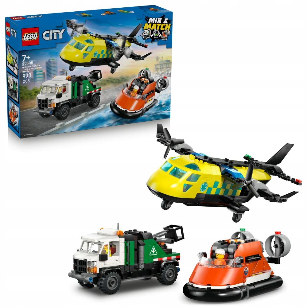 Lego 60505 City Sada s letadlem, servisním kamionem a vznášedlem