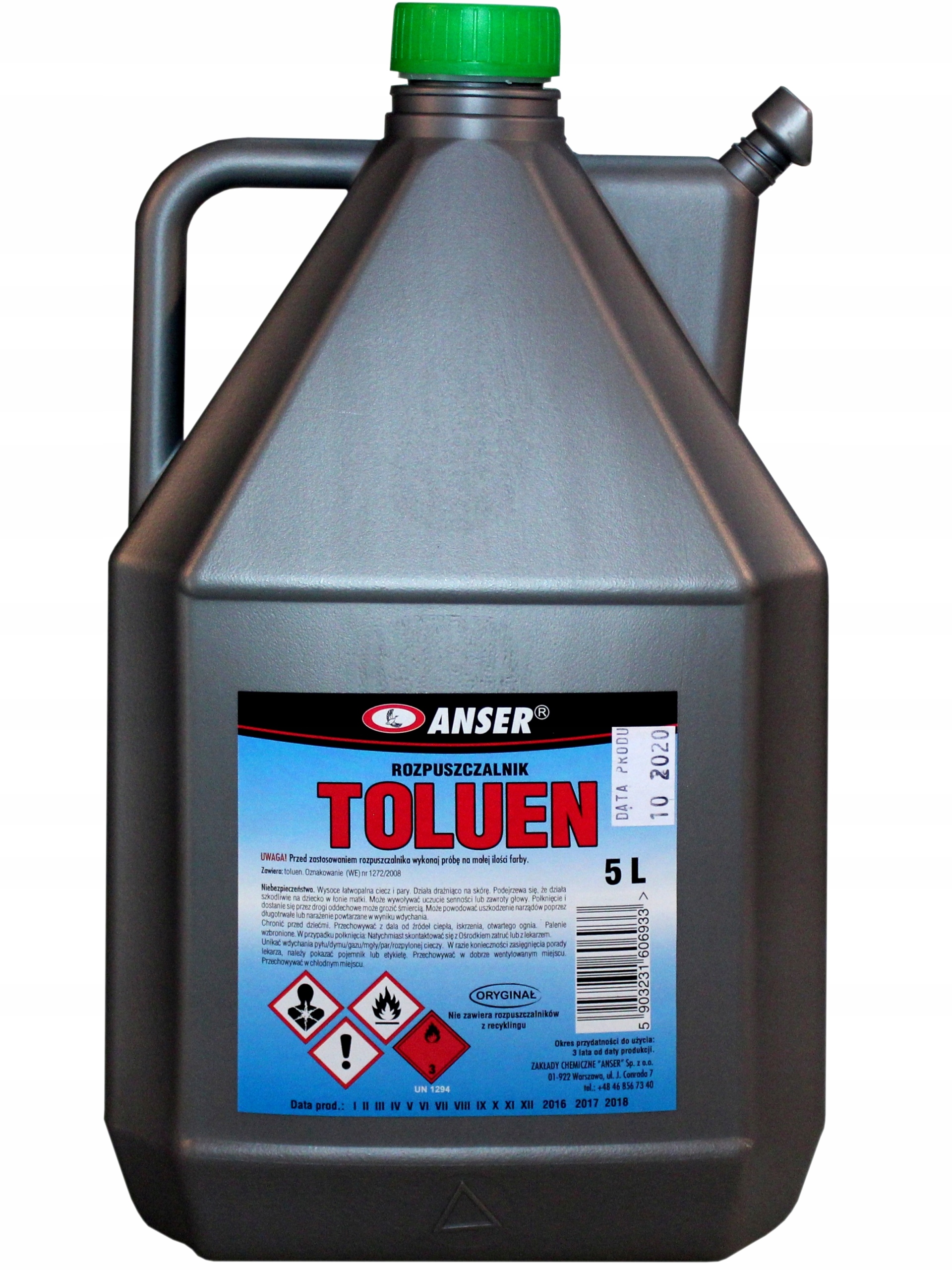 

Toluen Rozpuszczalnik Oczyszczony Toluen 5 L