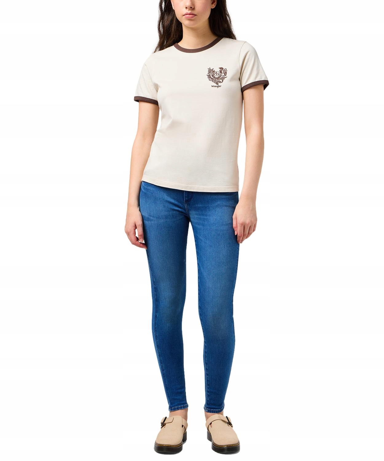 Jeansy Wrangler High Rise Skinny 112350940 Rustic W 26 / L 30 Marka Wrangler