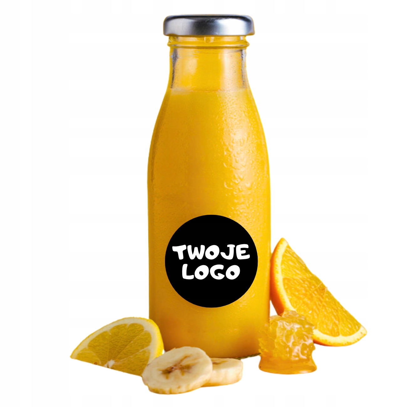 Soki z naklejką z logo firmy