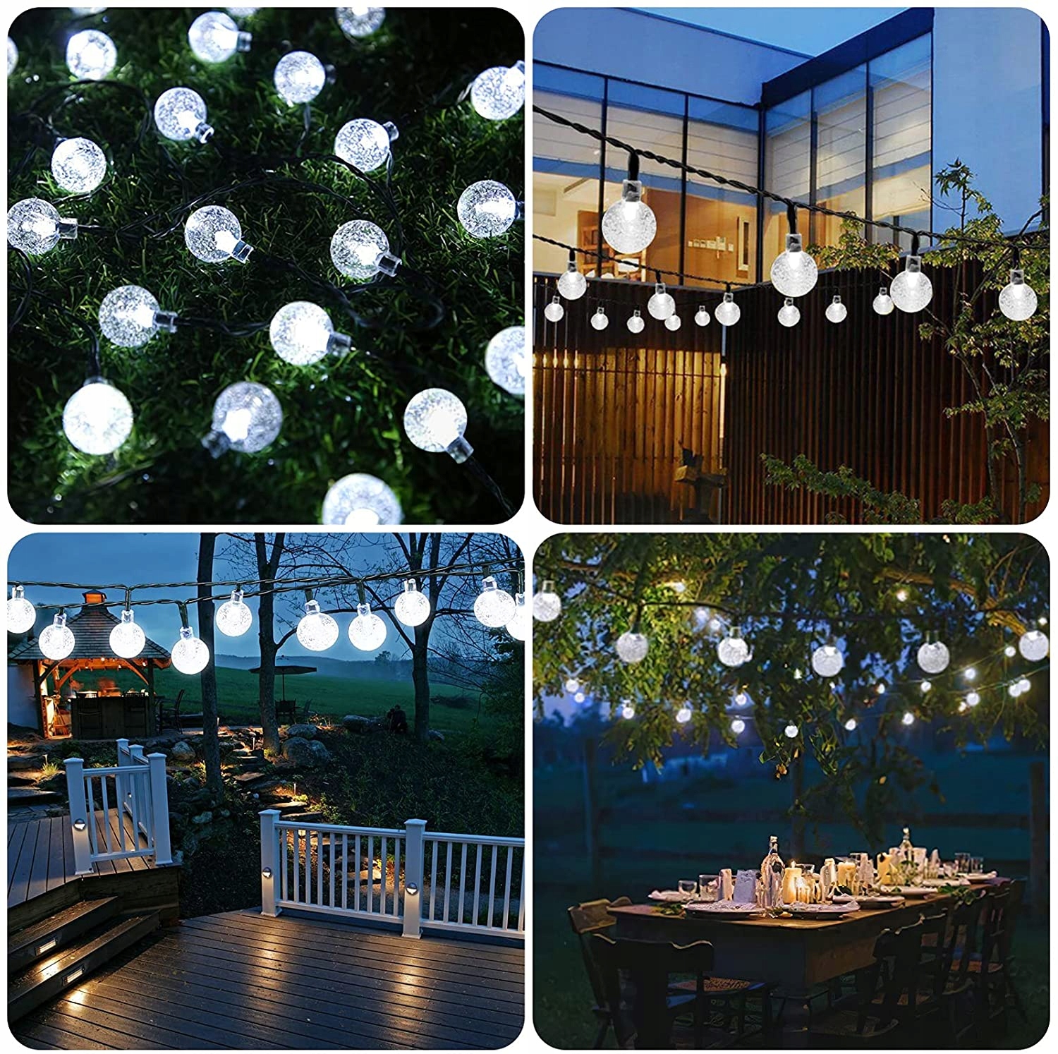 GIRLANDA ŚWIETLNA LAMPKI OGRODOWE SOLARNE 50 LED KULKI 9,5M BALKON TARAS Seria 50LED/9.5M