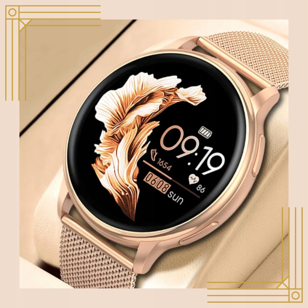 SMARTWATCH ZEGAREK DAMSKI CIŚNIENIOMIERZ AMOLED ROZMOWY TĘTNO MENU PL Rodzaj smartwatch