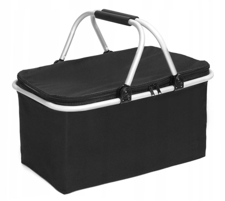DUŻY TERMICZNY SKŁADANY IZOLACYJNY KOSZ PIKNIKOWY KOSZYK NA ZAKUPY PLAŻĘ Model Kosz Piknikowy Składany Termiczny Turystyczny