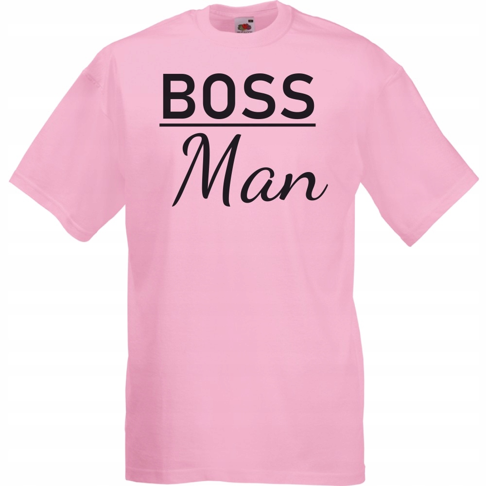

Koszulka boss man szef dla par M różowa