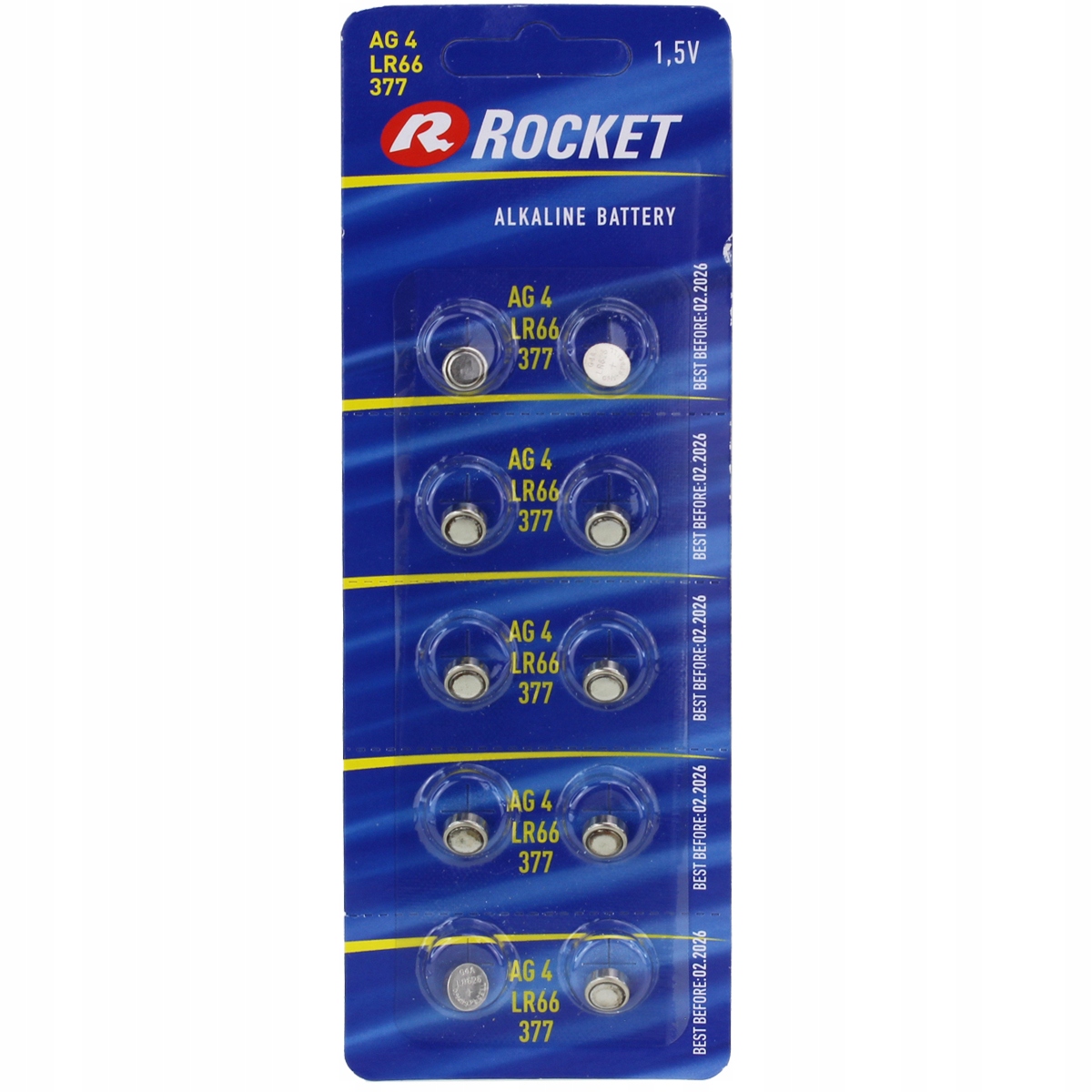

Baterie Alkaliczne 10SZT AG4 LR66 377 Rocket 1,5V