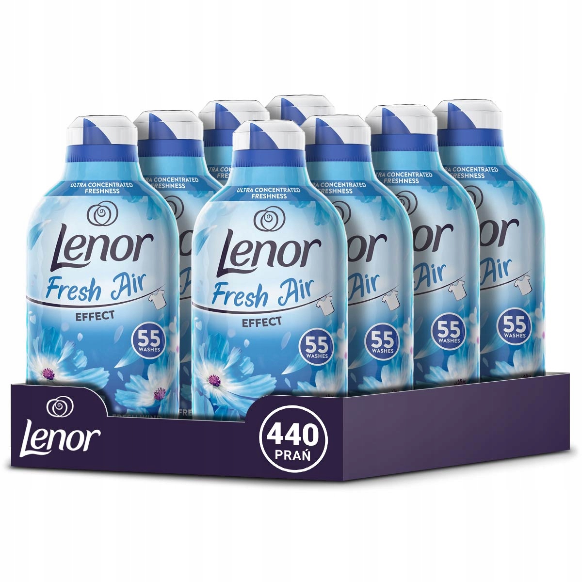 Levně Sada Lenor Fresh Air Fresh Wind tekutá aviváž 440 praní, 8 x 770 ml