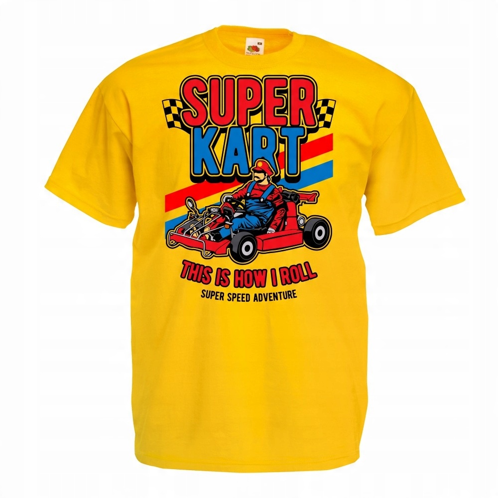 

Koszulka gokart kart how i roll XL żółta