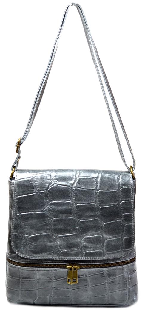 Torebka Damska Luka Szara Listonoszka Skóra Naturalna Marka inna