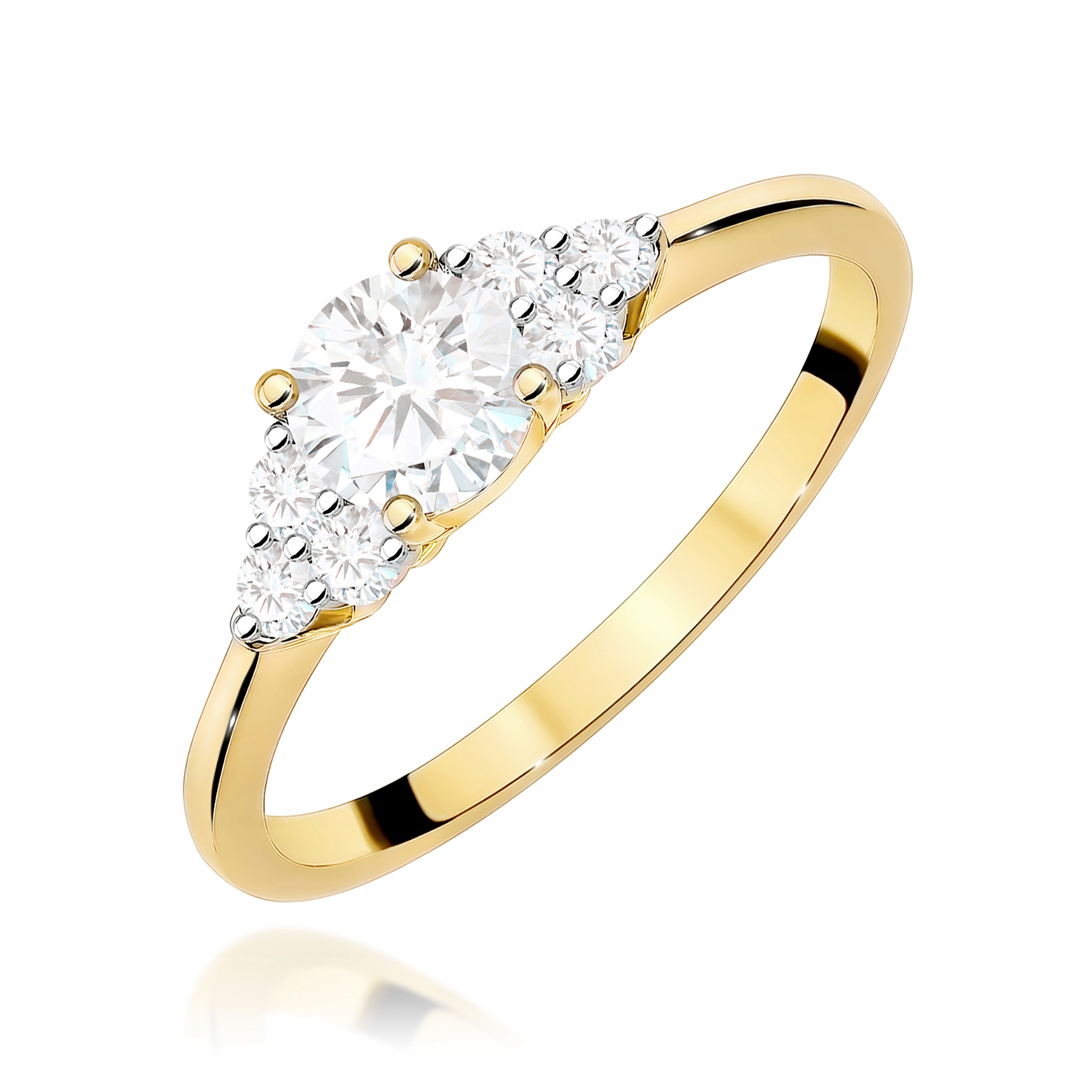Zlatý prstýnek 585 s laboratorním diamantem 0.50 ct, zásnubní, módní