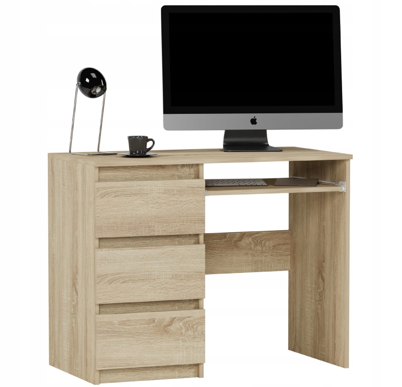 Nowoczesne BIURKO KOMPUTEROWE 96 LEWE N-3L SONOMA