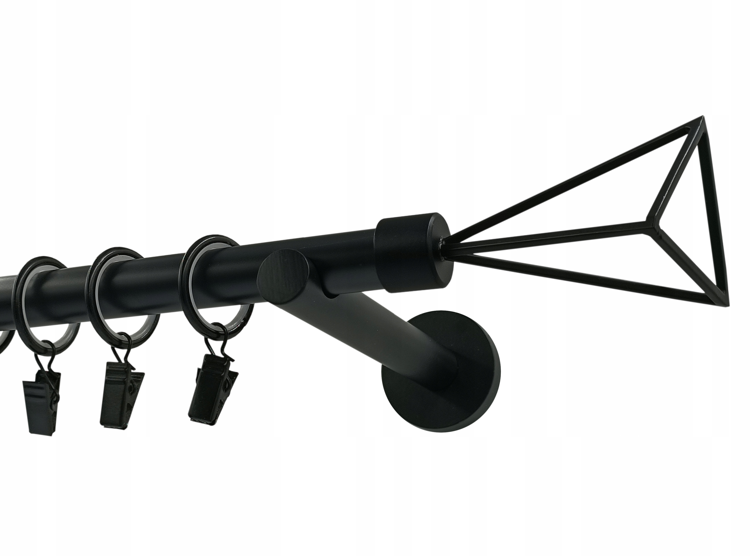 Jednoduchá garnýž Kovový 19 mm Černý Mat 320 cm Geometrický