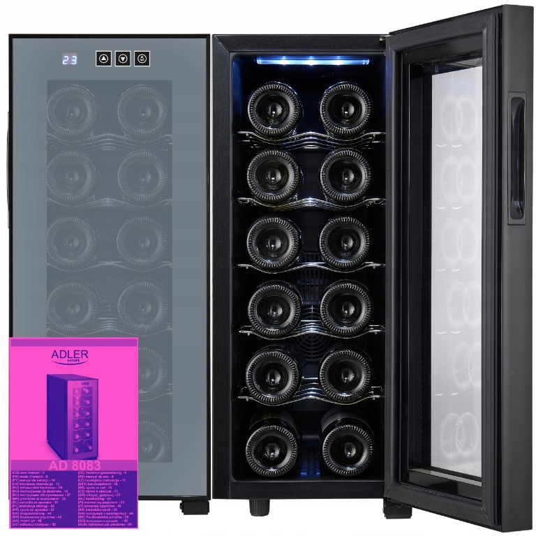 Lednička Na Víno spíž 12 lahví 33L Led Chladnička Uv filtr Ad 8083