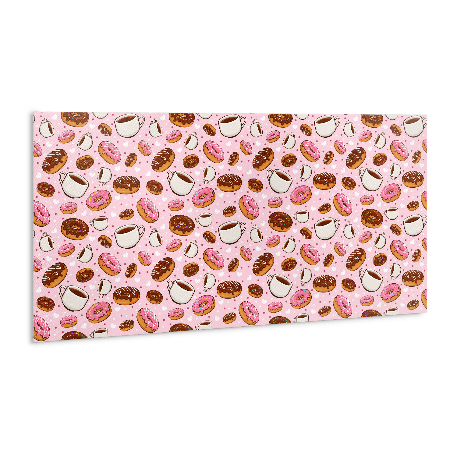 Panel S Potiskem Vinylový Samolepicí Kreslící koblihy a káva 100 x 50 cm