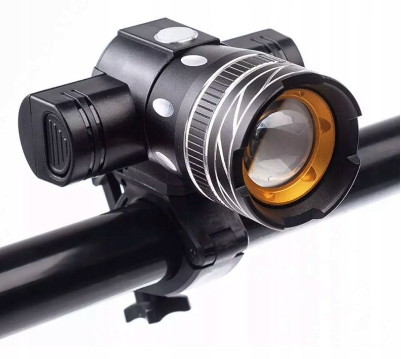 MOCNA LAMPKA ROWEROWA PRZEDNIA PRZÓD LATARKA LED Z UCHWYTEM NA KIEROWNIK