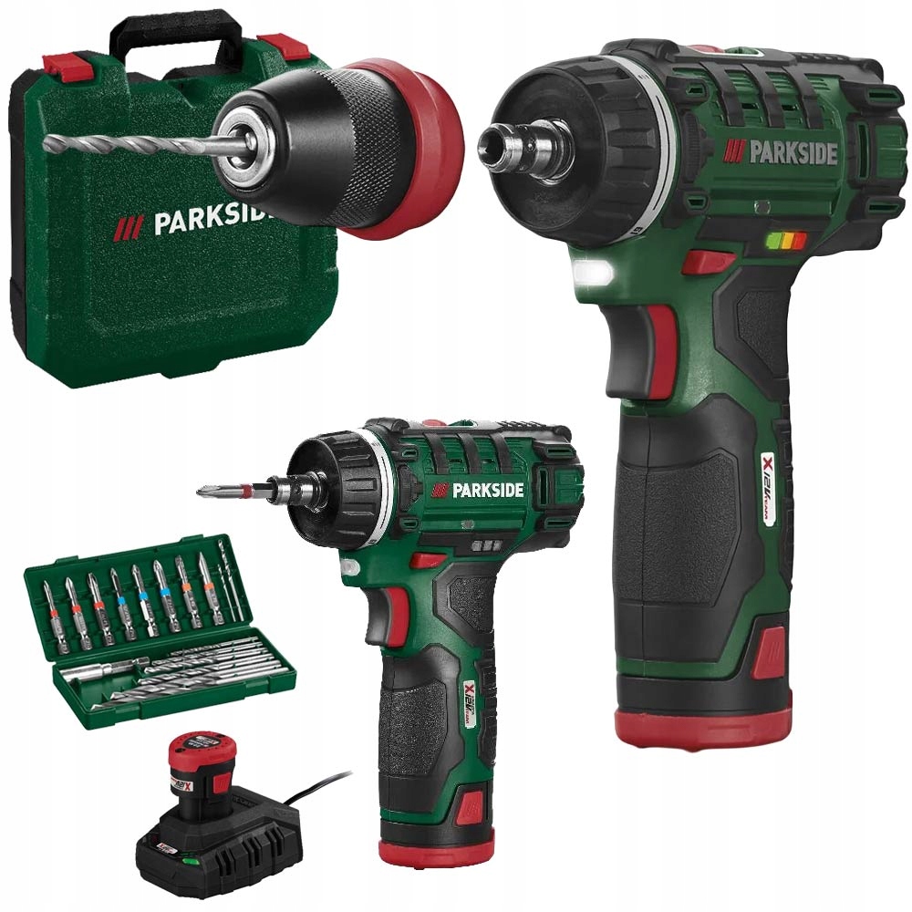 Aku Vrtačka Parkside Pbsa E4 12 V Aku Sada Nabíječka Kufr