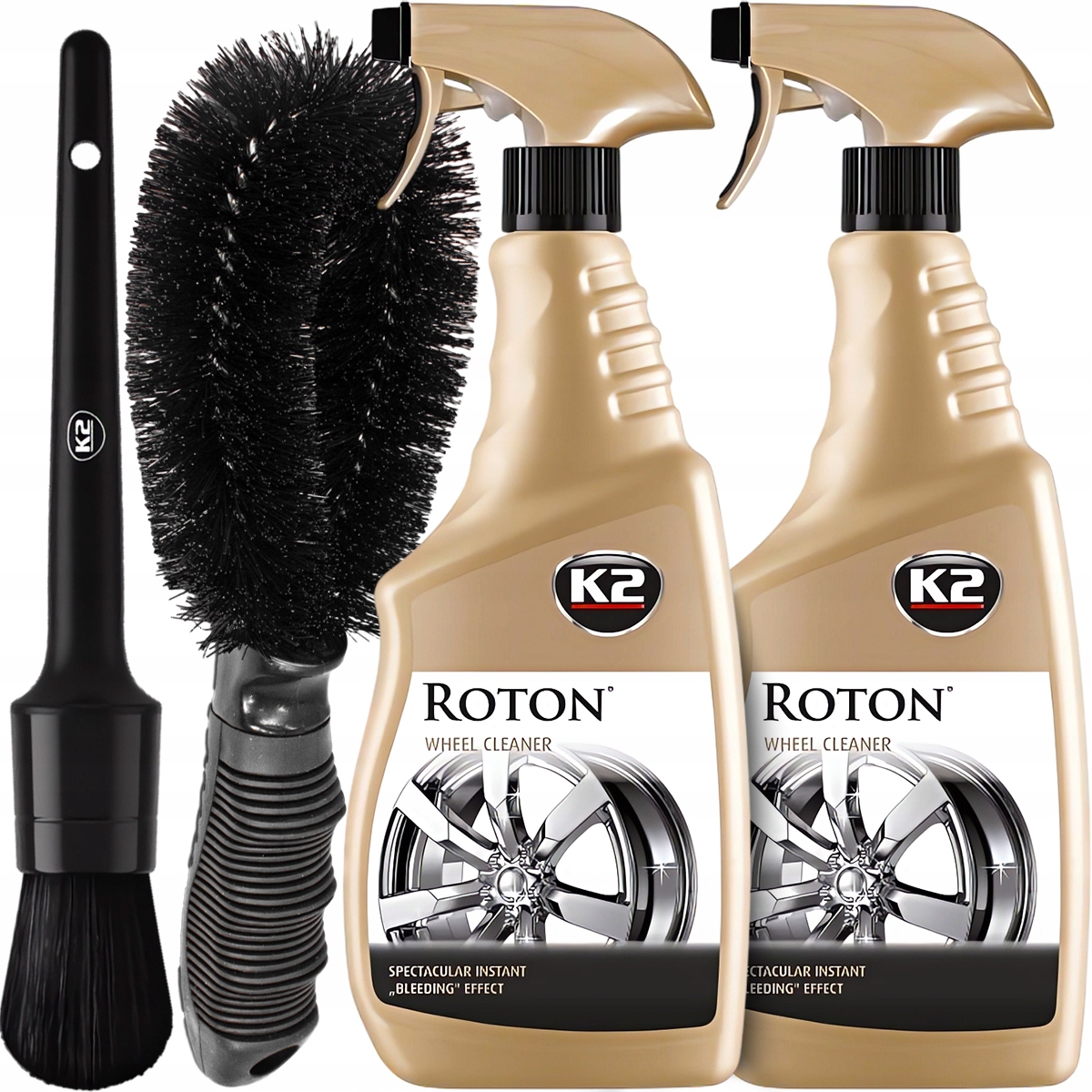 2X K2 Roton Płyn Do Mycia Felg Kwrwawa Felga Szczotka Pędzelek Detailingowy