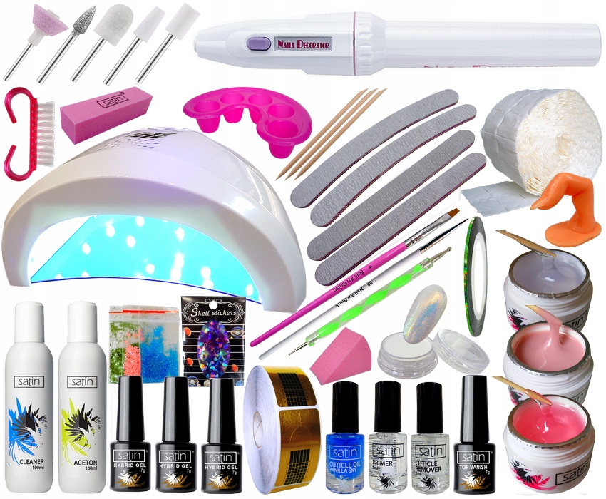 Gelově hybridní sada na nehty s lampou a frézkou