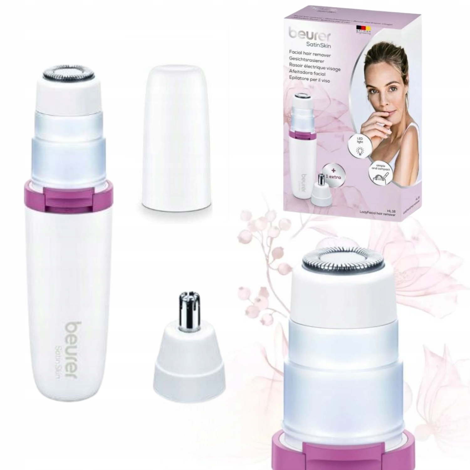 Kompaktní dámský Holicí strojek na obličej Beurer HL16 Diskrétní a přesný