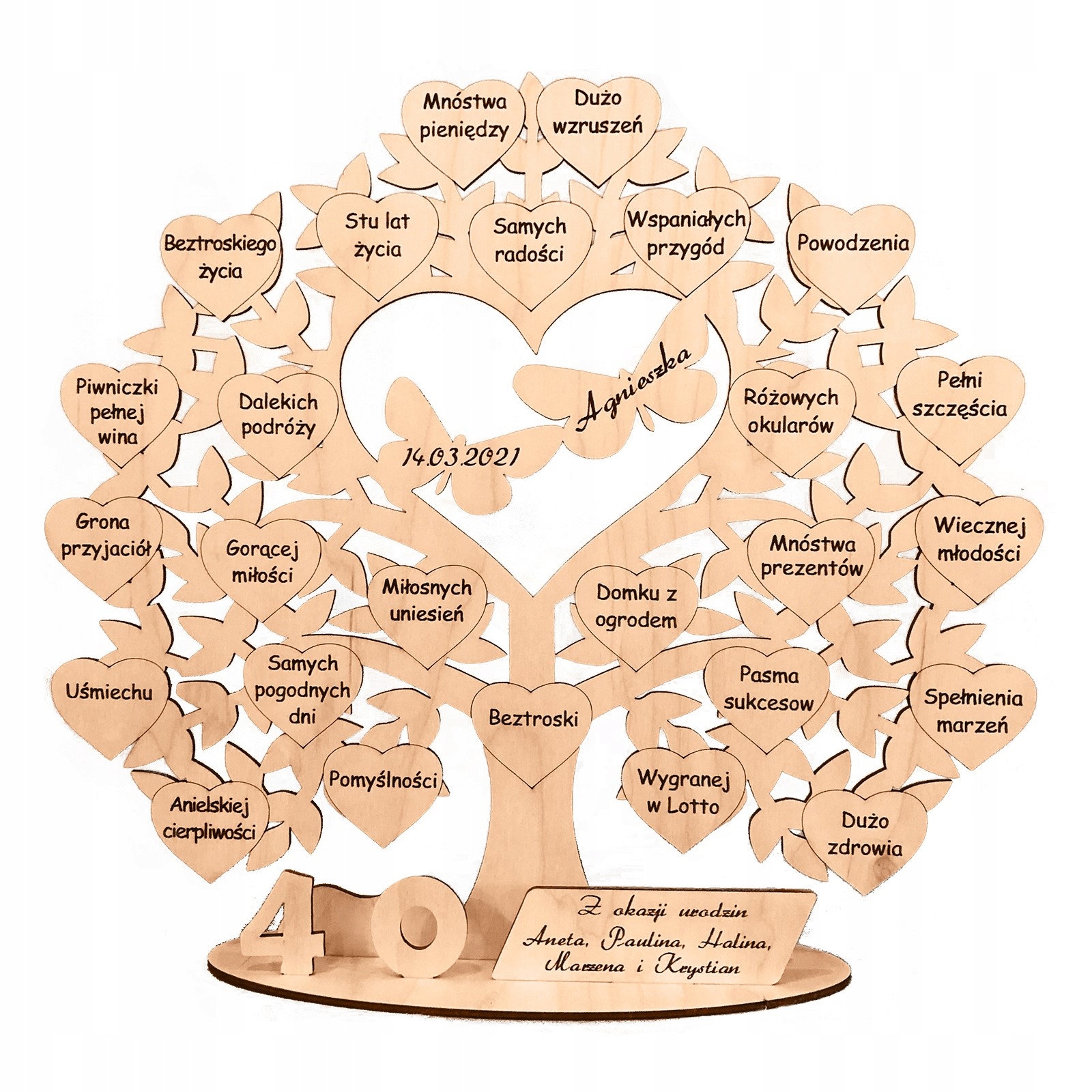 50. narozeniny, padesátka, gravírování stromu