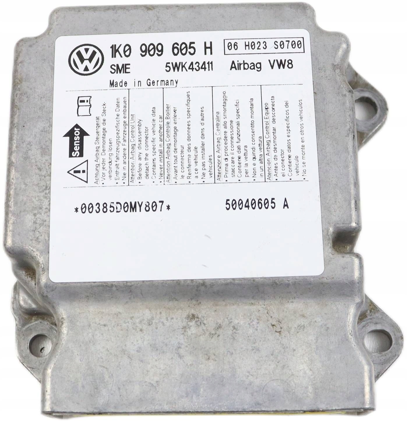 VW GOLF V SKODA OCTAVIA II modulo SENSOR airbag airbag 1K0909605H