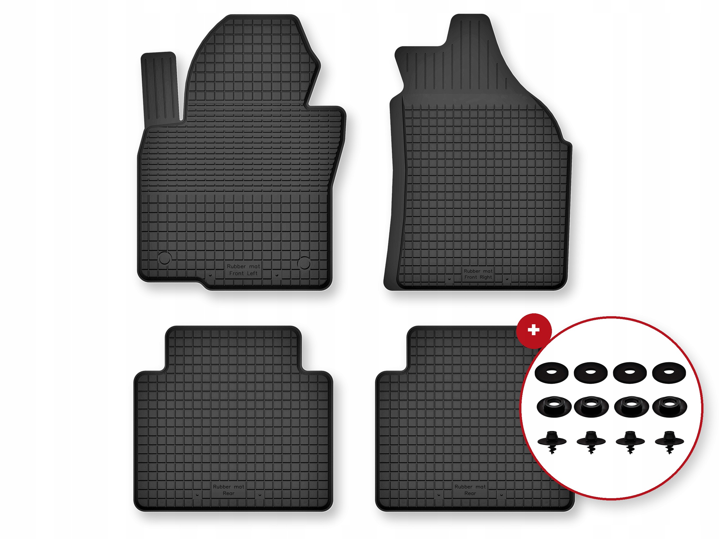 Dywaniki gumowe do Ford Explorer MK5 2010-2019 komplet 4 szt. stopery luzem