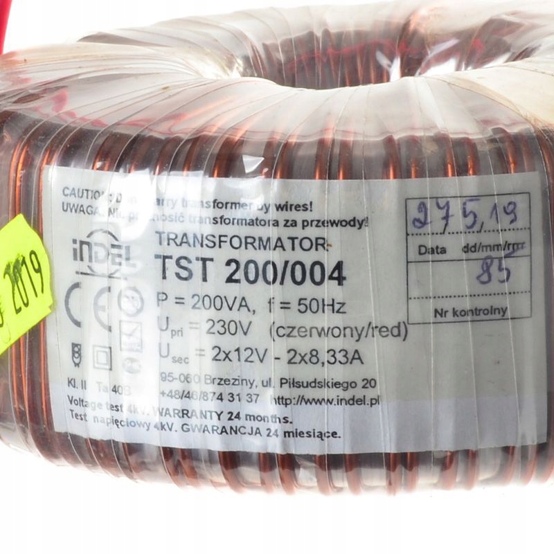 TST 200/004 2x12V-2x8,33A TRANSFORMATOR TOROIDALNY Marka Indel