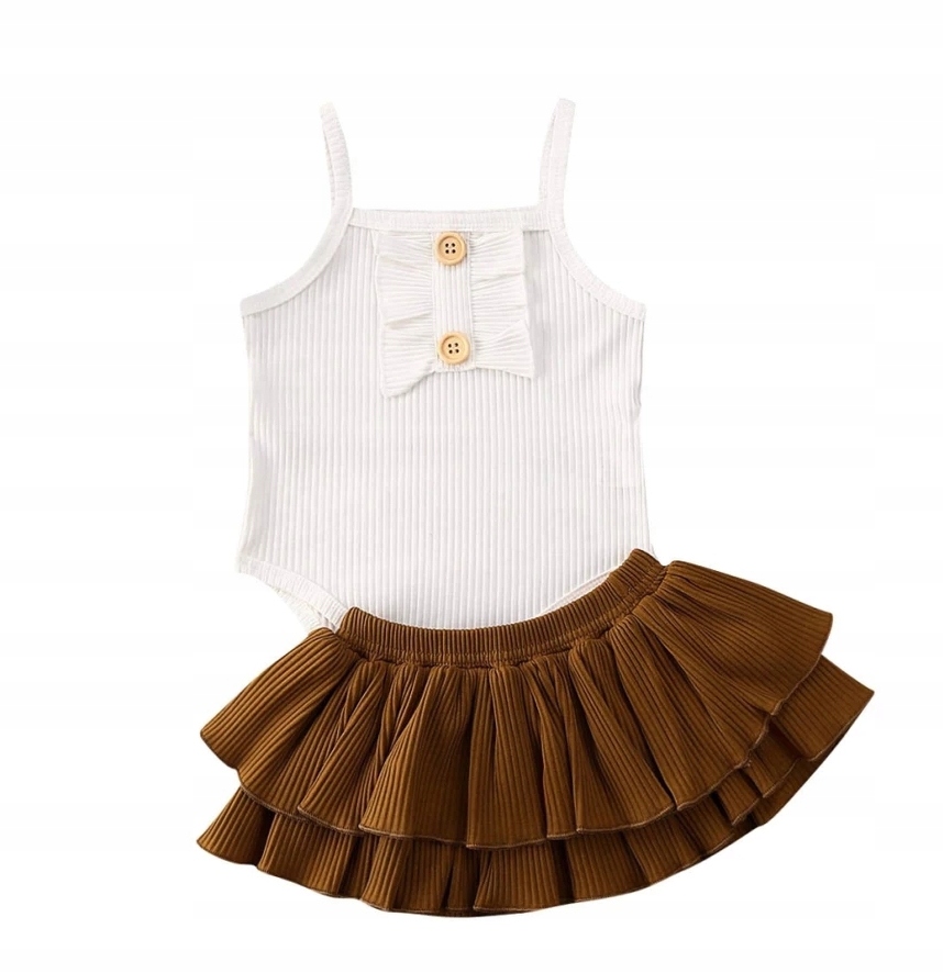 

Komplet Lato body prążki bloomersy spodenki 68 74