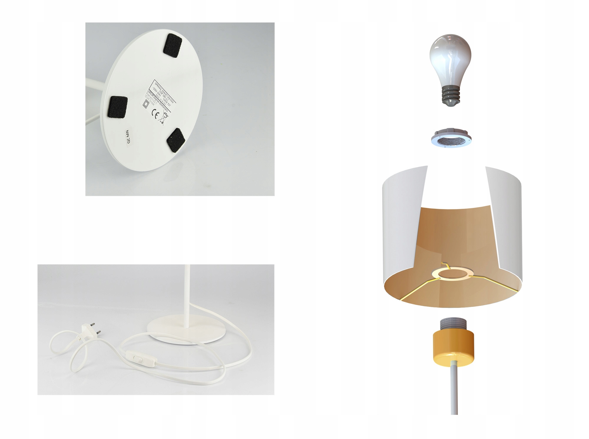 Lampka Nocna Stołowa Dekoracyjna Abażur Rattan LED Kolekcja 920