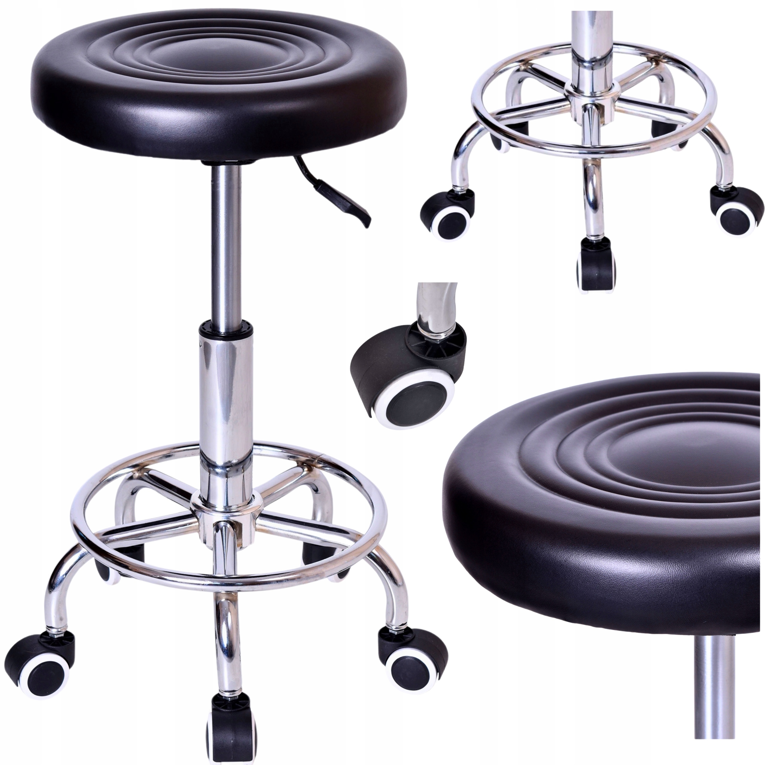 Kozmetická stolička Kadernícka stolička Spa Hoker Mobilné sedlo Čierna