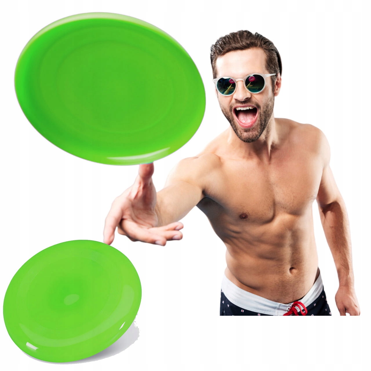 FRISBEE LATAJĄCY DYSK TALERZ NA PLAŻĘ zielony Frizbe Freasbe