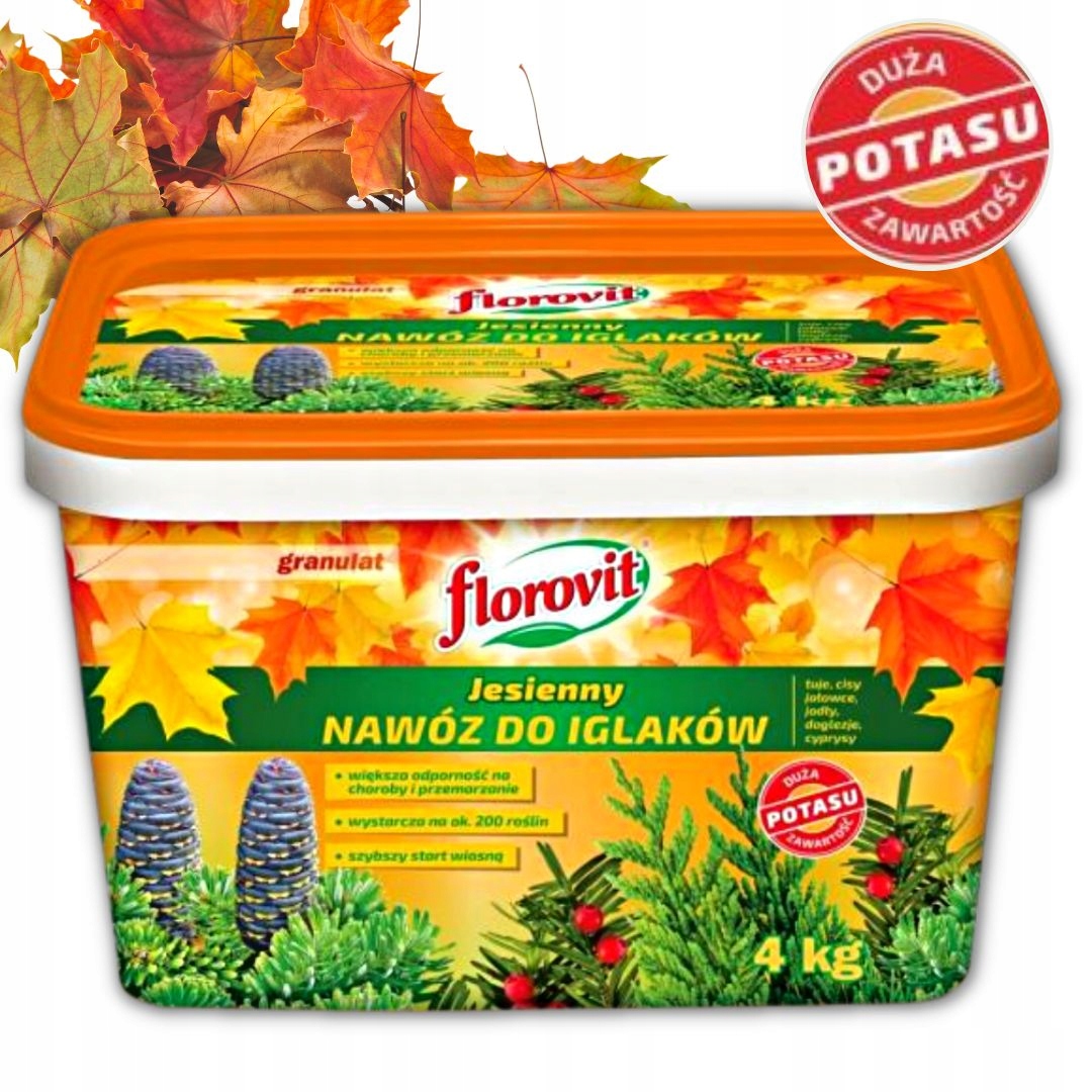 

Nawóz do iglaków jesienny Florovit 4 kg tui cis