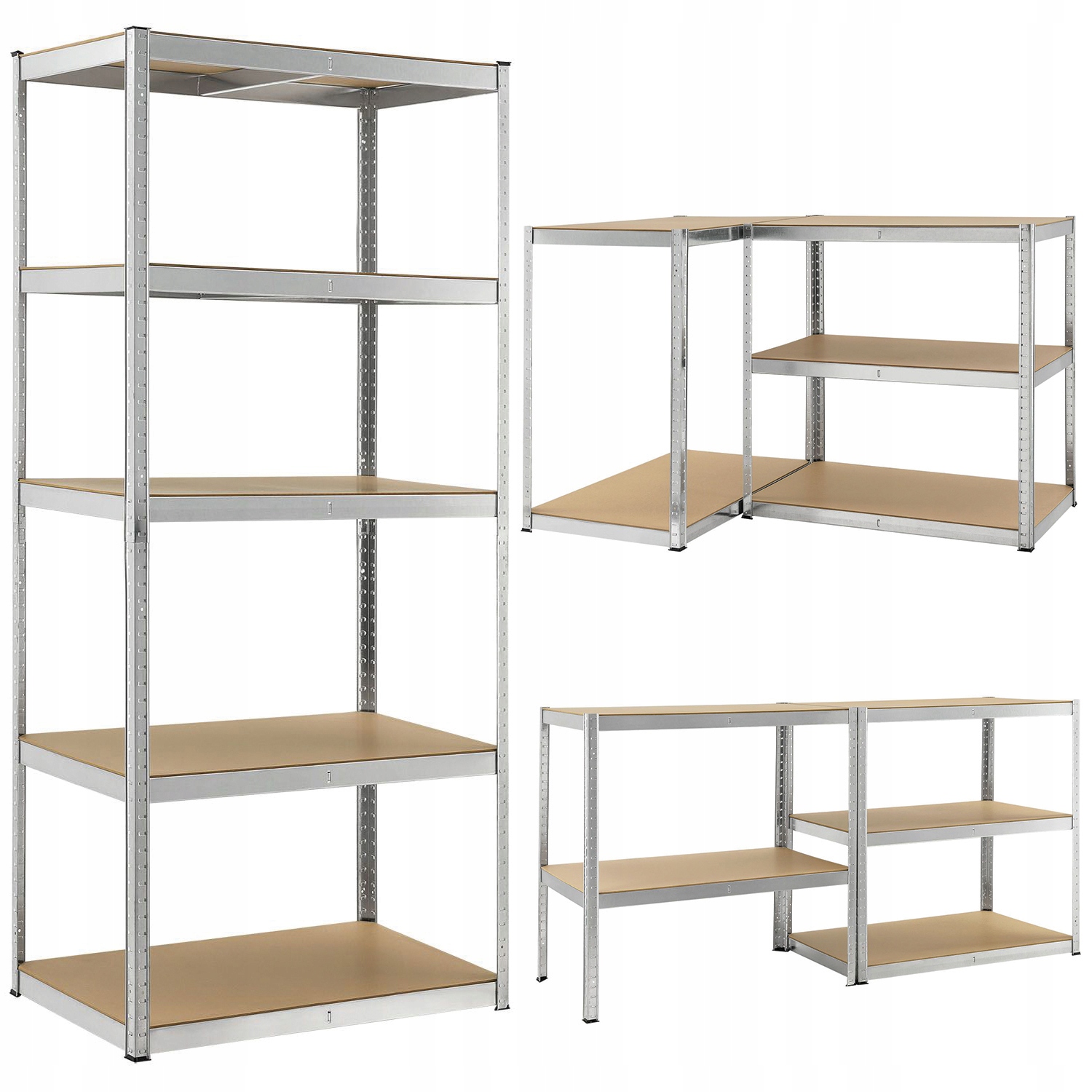 

Regał magazynowy metalowy 3w1 180x90x40cm 1000kg