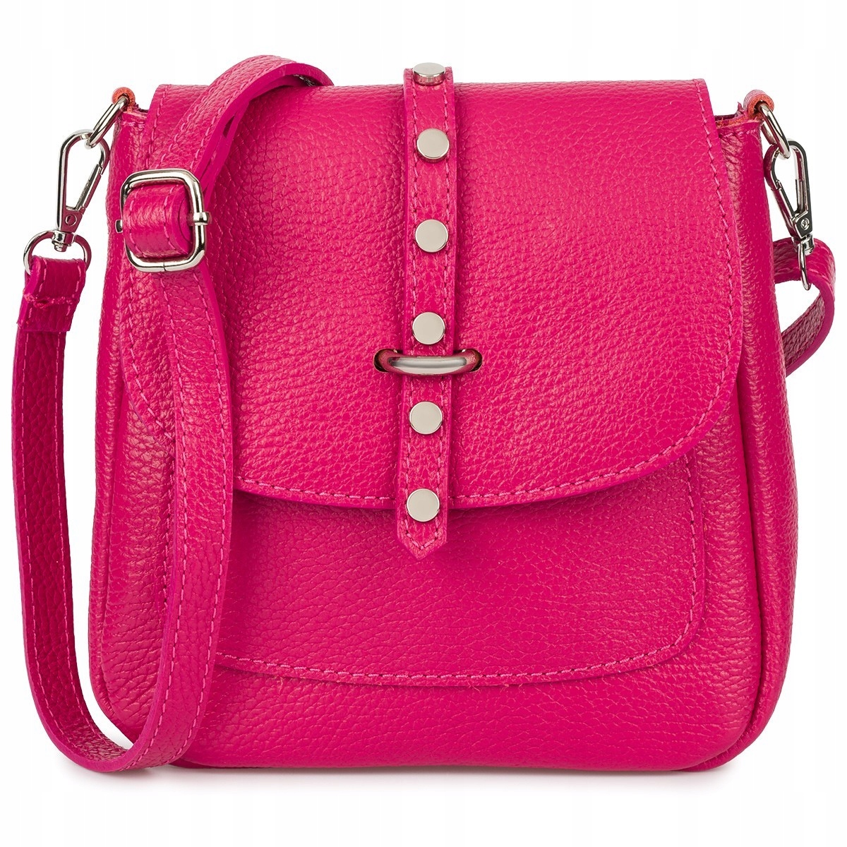 Dámská kožená kabelka přes rameno s klopou Vera Pelle, pásek