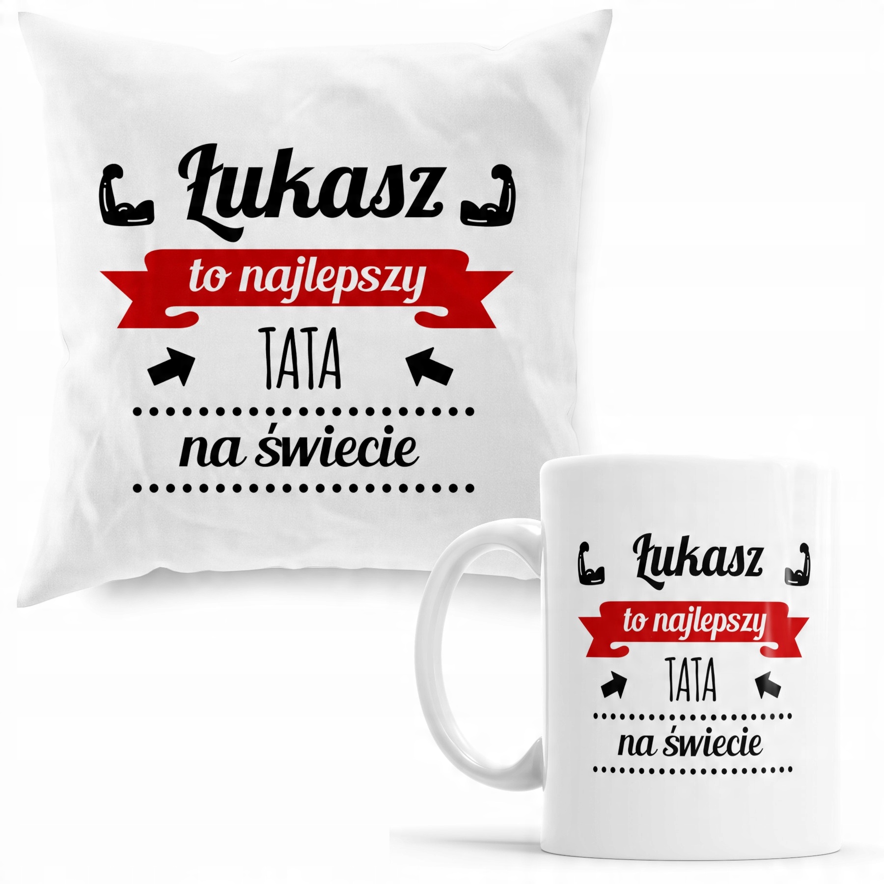 

Na Dzień Ojca Taty Poduszka Kubek Imię