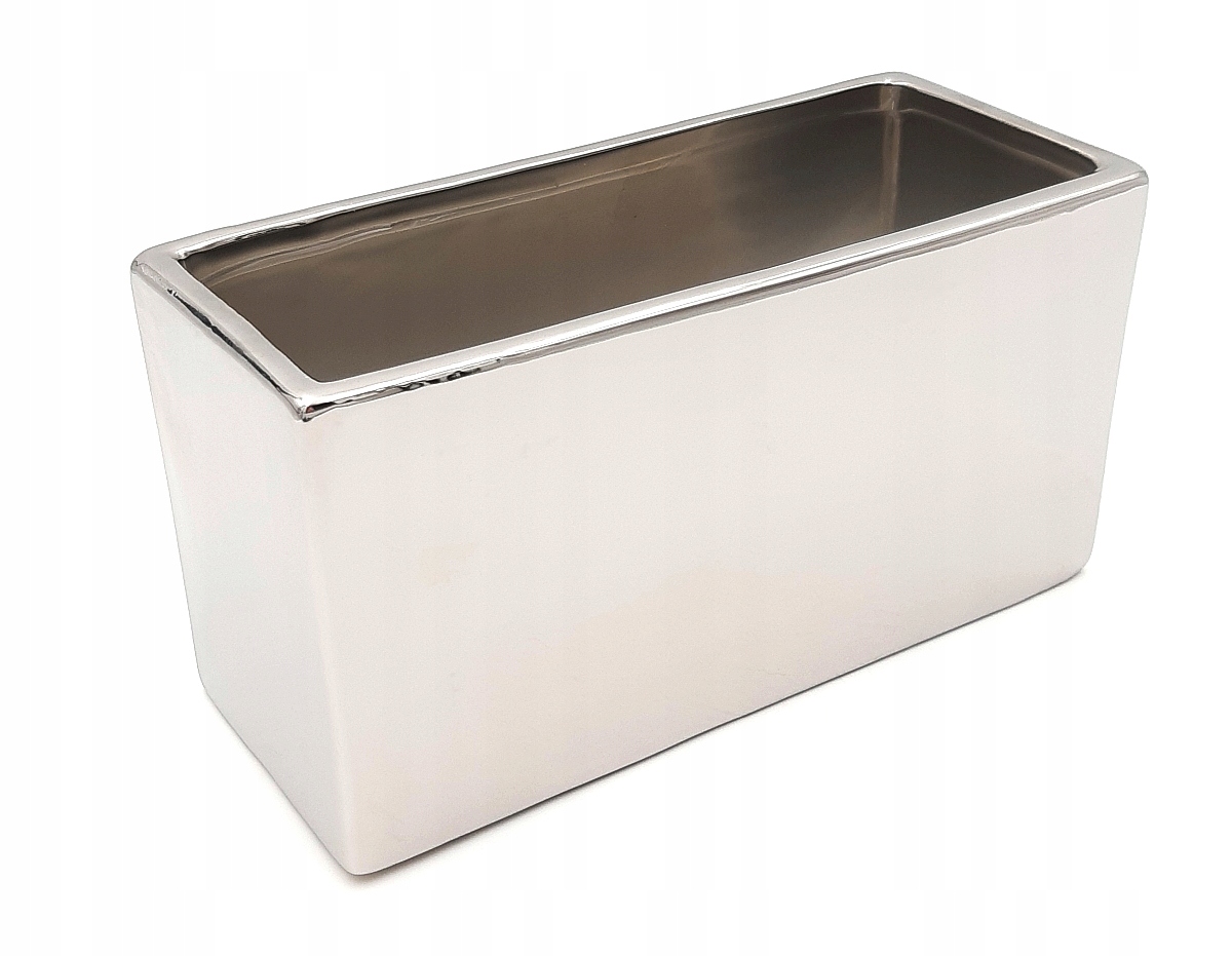 

Osłonka Doniczka Nowoczesna Srebrna Lustrzana 22cm