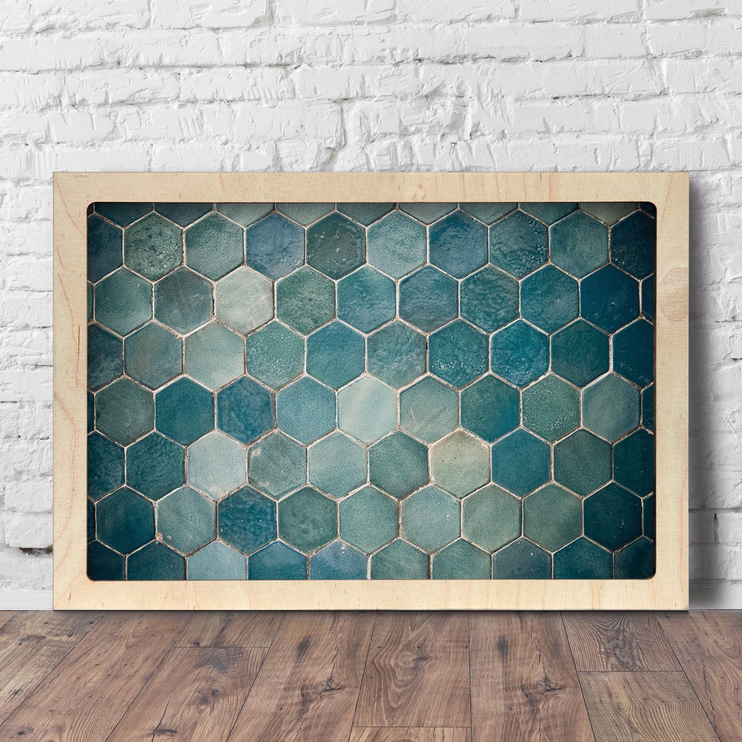 Nástěnný obraz dřevěný rám Vzor dlaždice 60x40