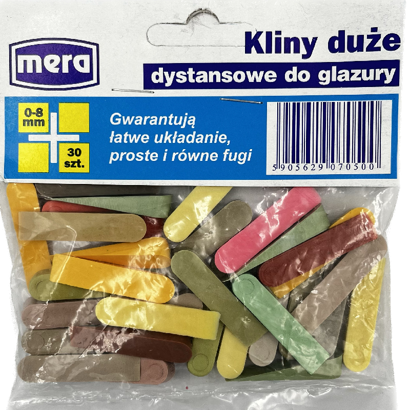 

Kliny Do Płytek Glazury Mera 0-8mm 30szt