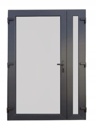 DRZWI ZEWNĘTRZNE PCV DWUSKRZYDŁOWE ANTRACYT NA WYMIAR