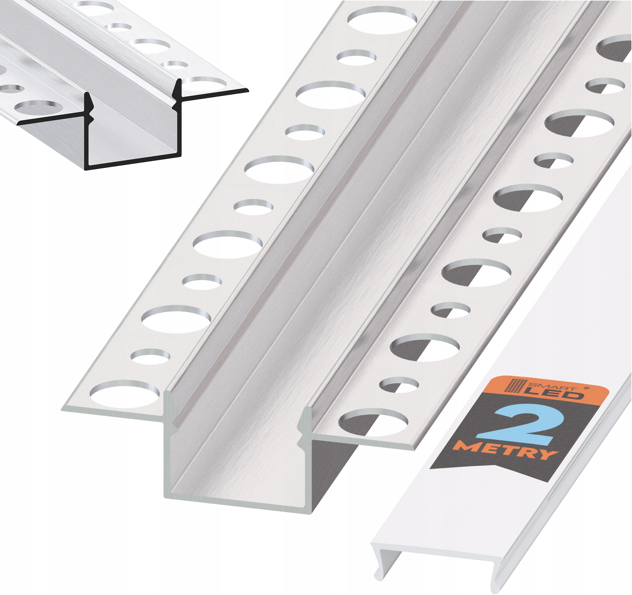 Profil LED aluminiowy do płyt GK gipsowych wpuszczany 2m regips Rodzaj profilu wpuszczany