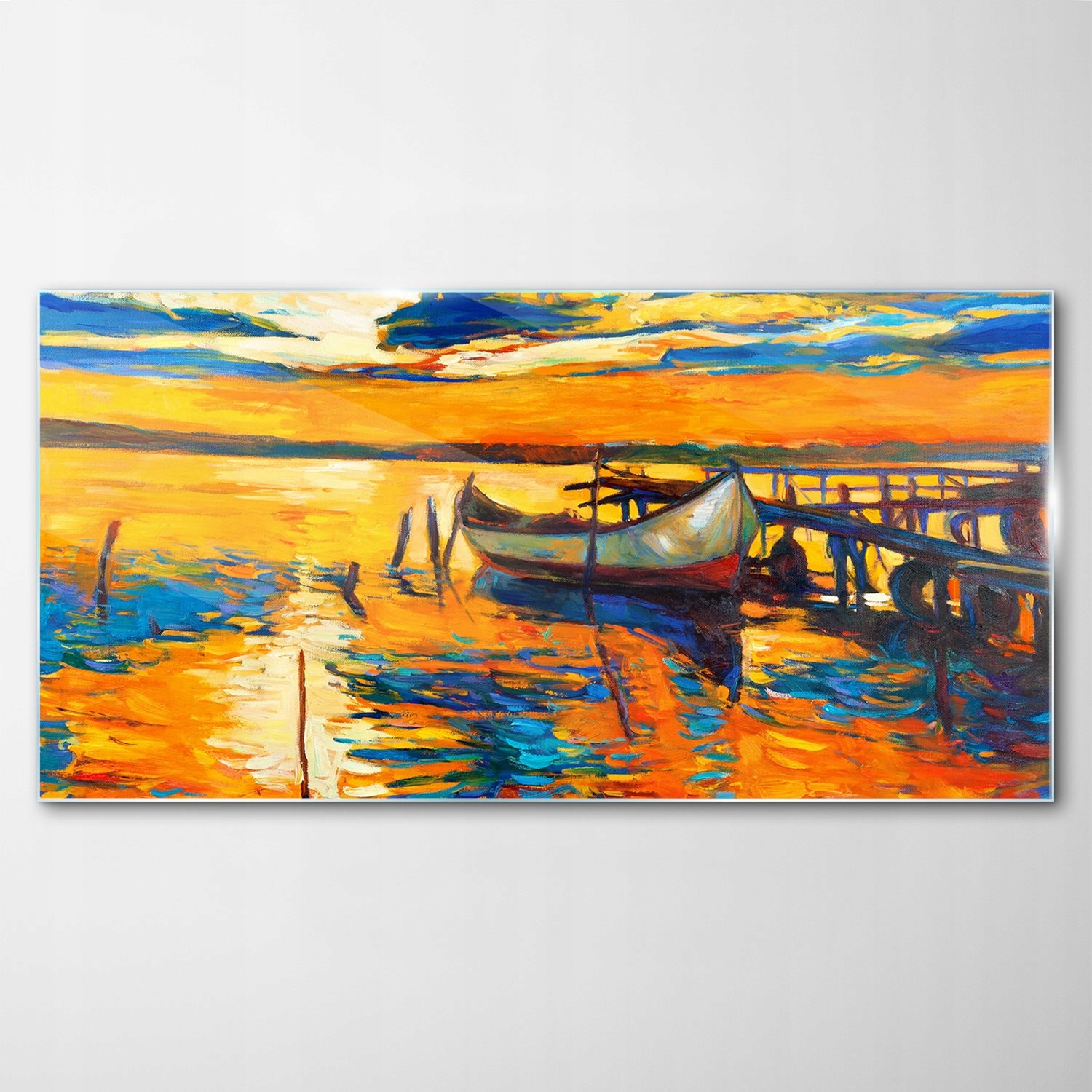 

Obraz na Szkle Dekor Zachód Słońca Jezioro 140x70