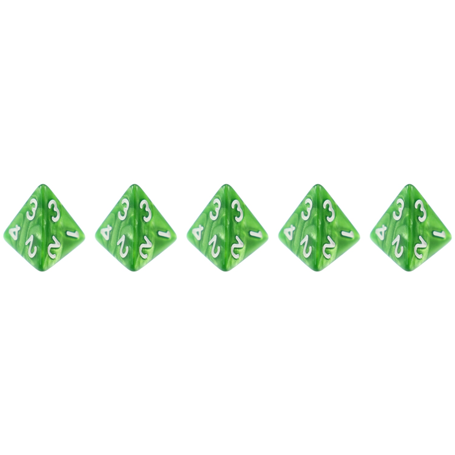 ZESTAW 5 KOSTEK K4 RPG SZMARAGDOWY RYCERZ KOŚĆ CZTEROŚCIENNA