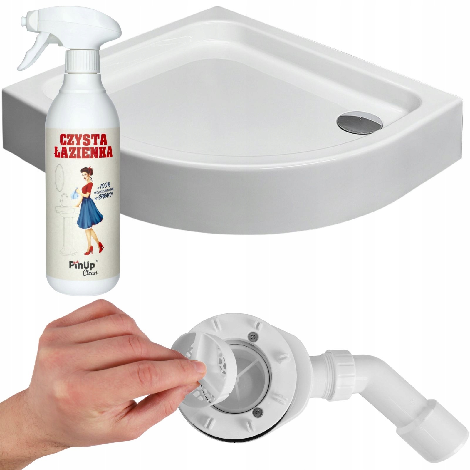 Brodzik wysoki akrylowy prysznicowy Siros E Compact 90x80 syfon Standard L