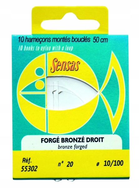 Sensas Haczyki Z Przyponem Forge Droit Nr 8 0,20mm 50cm 10szt