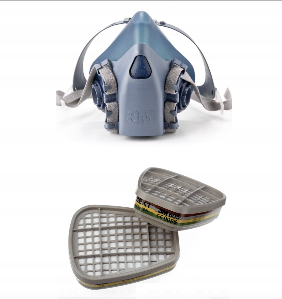 3M 7503 (duży rozmiar, L) maska silikonowa z filtrami 3M 6059, 2 szt.